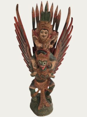 Holzfigur Vishnu auf Garuda