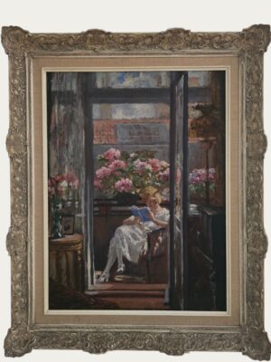 Cuadro "Mujer leyendo en el balcón"