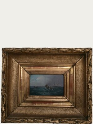 Pintura al óleo «Pescadores en el mar»