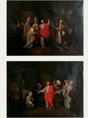 Pareja de cuadros «Jesús con los escribas»