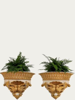 Par de espectaculares jardineras de pared / cestas para plantas