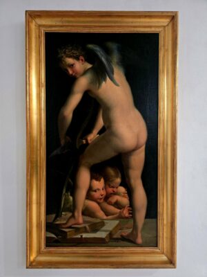 Gemälde "Amor schnitzt seinen Bogen"