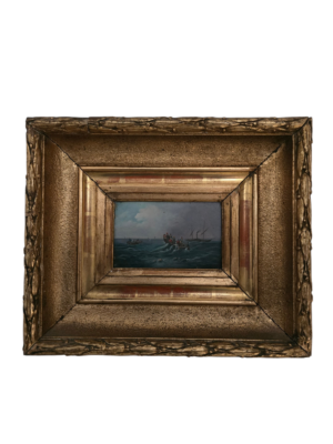 Pintura al óleo «Pescadores en el mar»