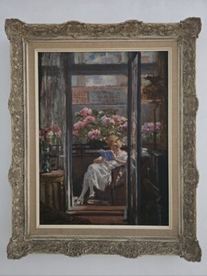 Cuadro "Mujer leyendo en el balcón"