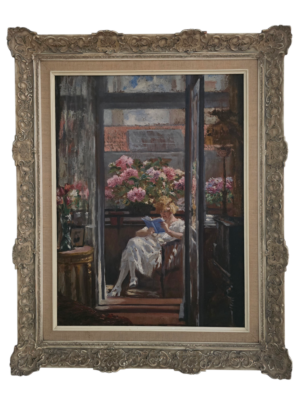 Cuadro "Mujer leyendo en el balcón"