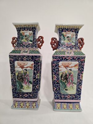 Par de jarrones de porcelana china