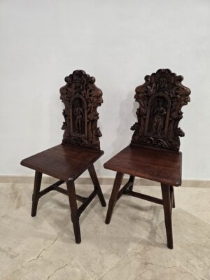 Par de sillas nupciales / Sillas de Tablón de Nuez