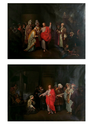 Pareja de cuadros «Jesús con los escribas»