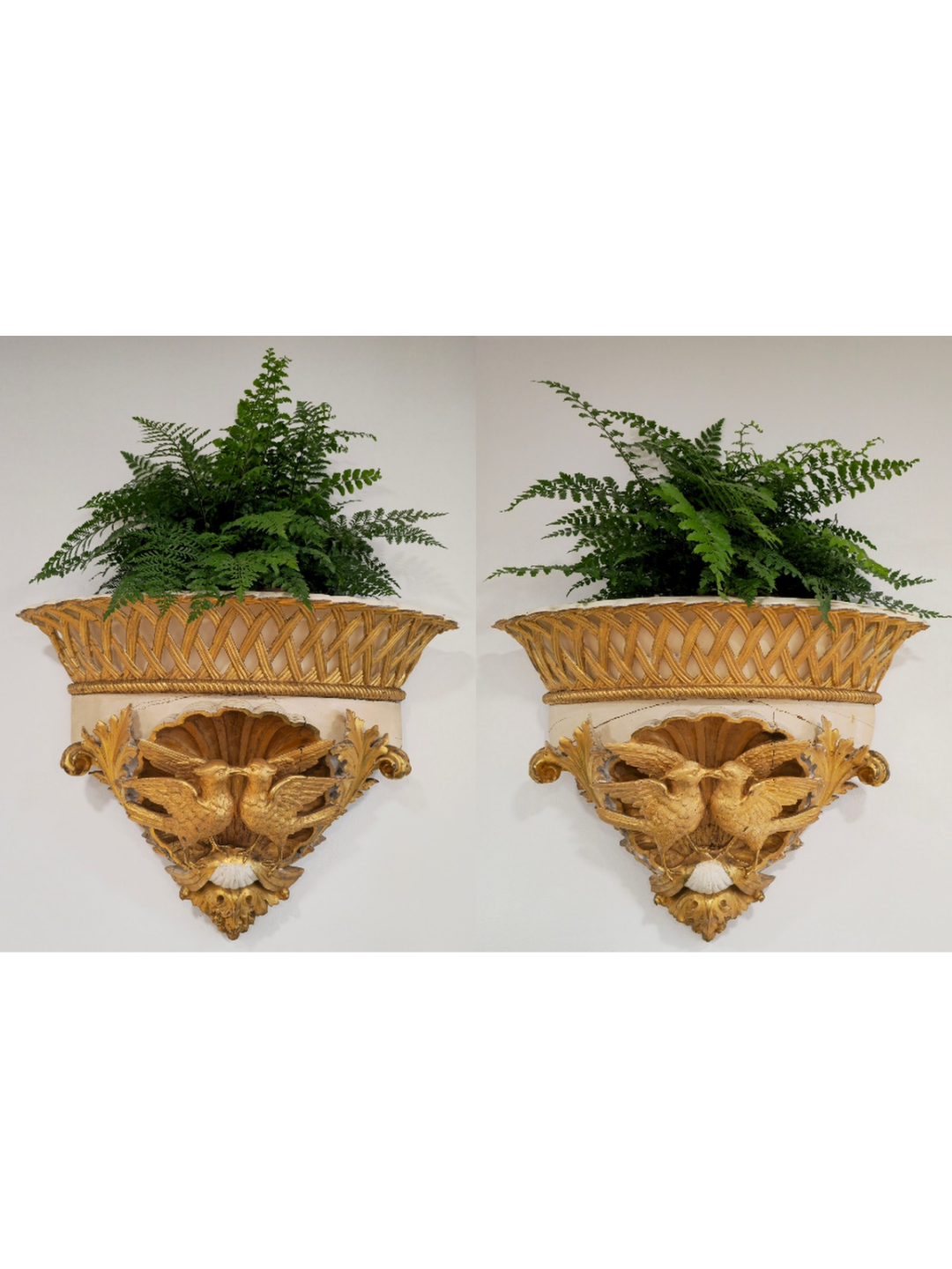 Par de espectaculares jardineras de pared / cestas para plantas