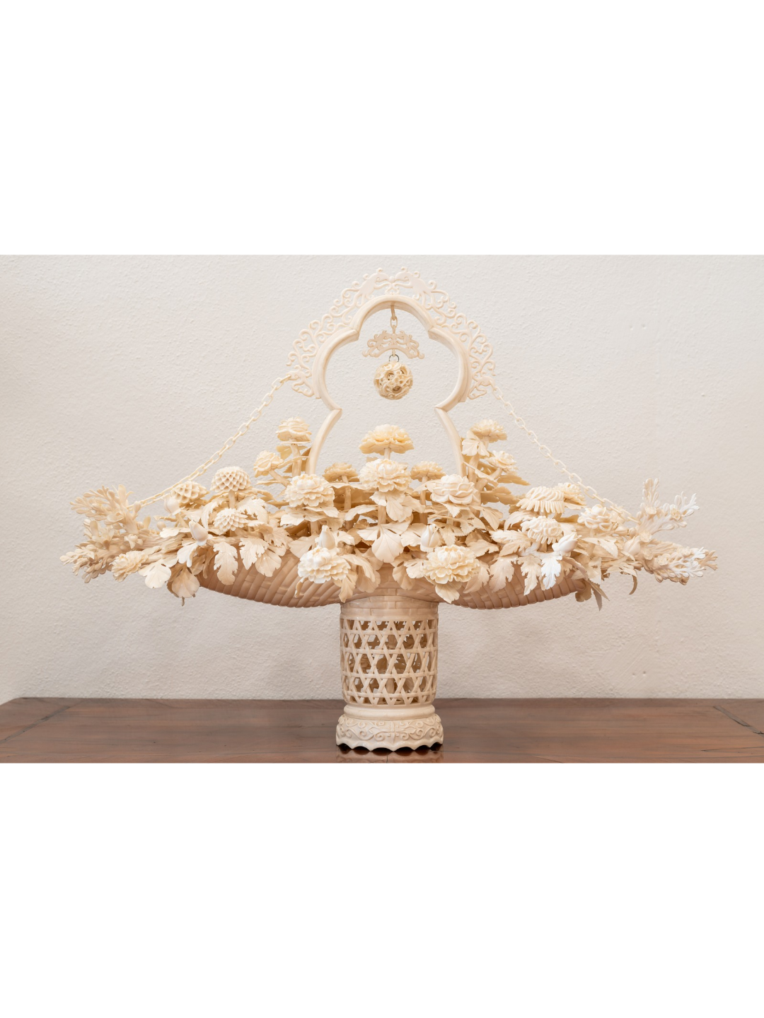 Masterpiece carved ivory flower bouquet