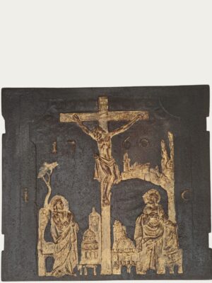 Placa de estufa barroca de temática sacra