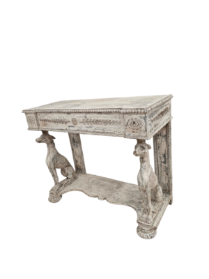 Wall console table with dogs