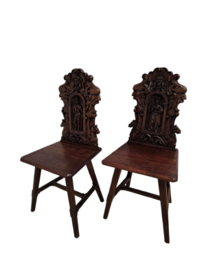 Pair of wedding chairs / plank chairs