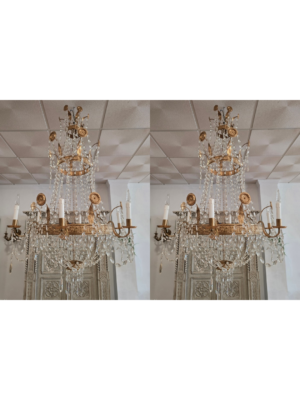 Par de majestuosas y elegantes arañas Empire