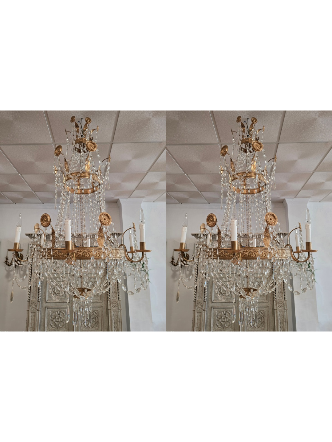 Par de majestuosas y elegantes arañas Empire