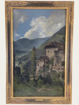 Paisaje del Tirol del Sur con el Castillo de Runkelstein, siglo XIX